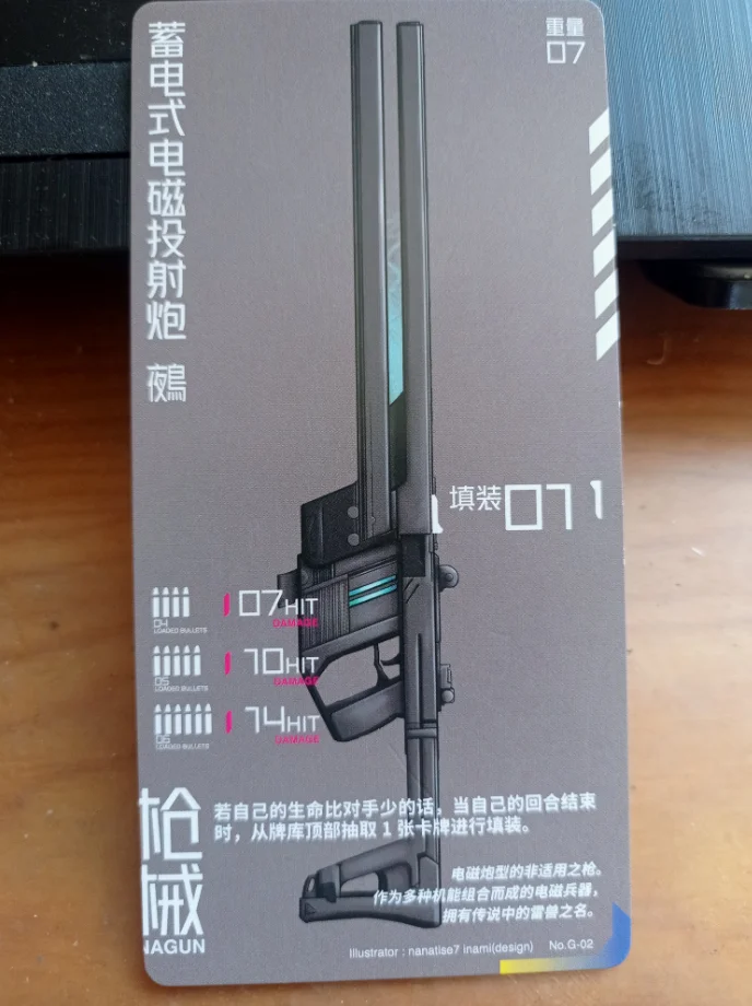 全游戏最高的装弹需求和满弹伤害，所以导致其辅助装弹的牌特别多