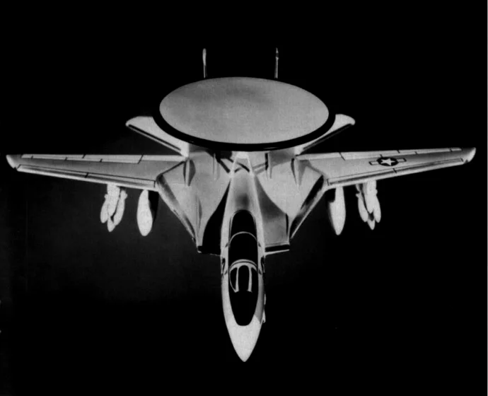 美军曾经希望把F-14打造成预警机，这样看起来就像河森正治设计的机体