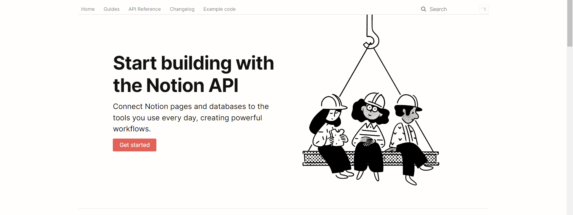Notion 官方對其 API 的介紹：打通 Notion 頁面、數據庫與你日常使用的工具，創建強大的工作流