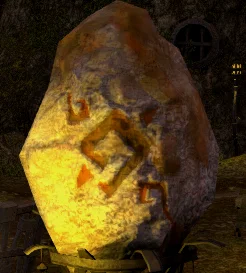 地灵族的标志，被泰坦祝福的巨岩，这代表了地灵族的出身
