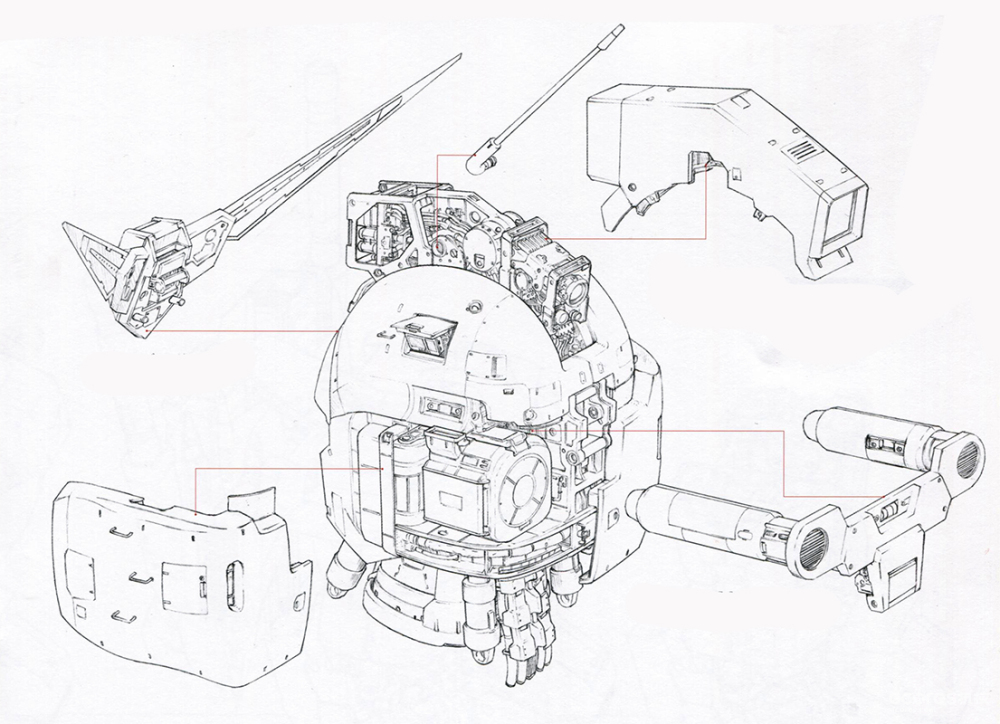 GP01的头部火神炮采用了全新设计，左右两门60mm火神炮炮身都固定于同一模块中以进行同一拆换。而火神炮弹舱分别位于头部两侧。