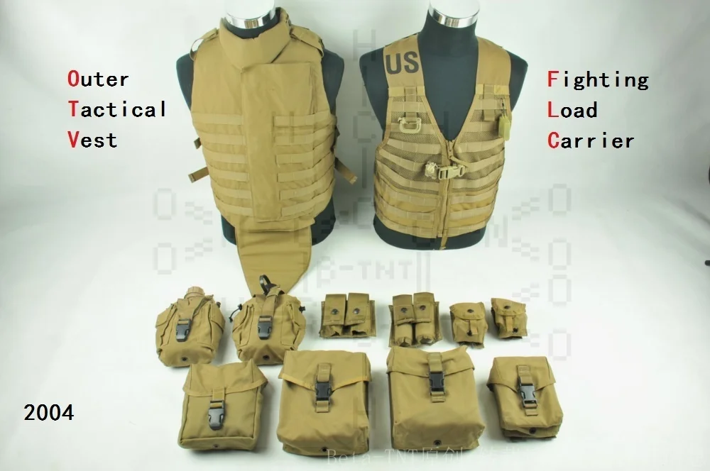 狼棕色OTV和MOLLE II FLC以及附包