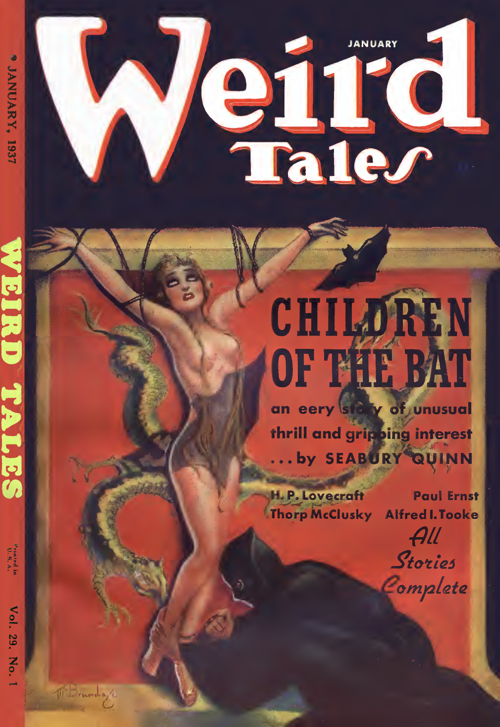 《诡丽幻谭》1937年1月刊封面