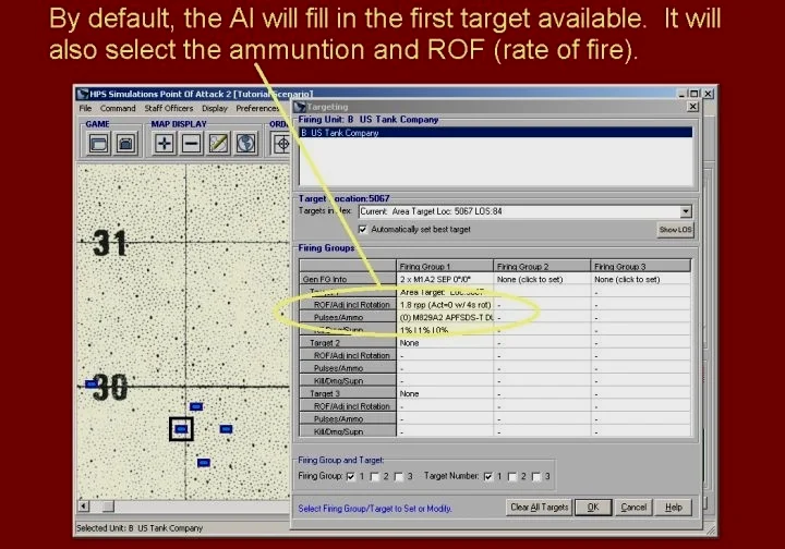 AI会默认选择第1个目标，还会选择弹药以及射速。