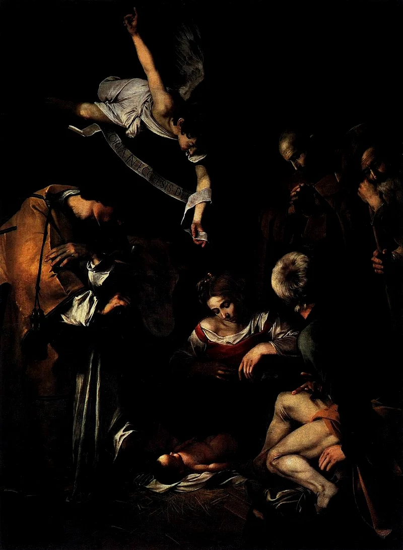  《基督降生，及圣弗朗西斯和劳伦斯》---米开朗基罗·梅里西·德·卡拉瓦乔 - Michelangelo Merisi da Caravaggio 这副作品挺可惜的，真迹被盗之后就了无音讯了