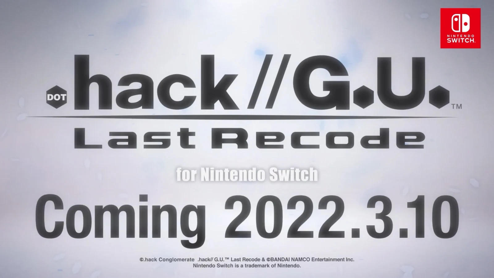《.hack//G.U. Last Recode》Switch版开场30秒动画公开，游戏明日发售