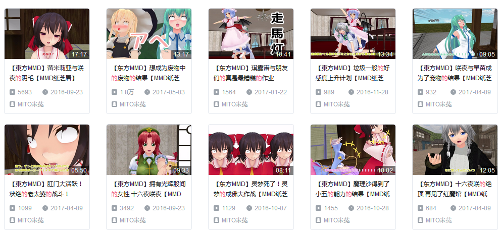 标题就很有冲击力的“超常识的幻想乡”系列,在N站人气还是蛮高的