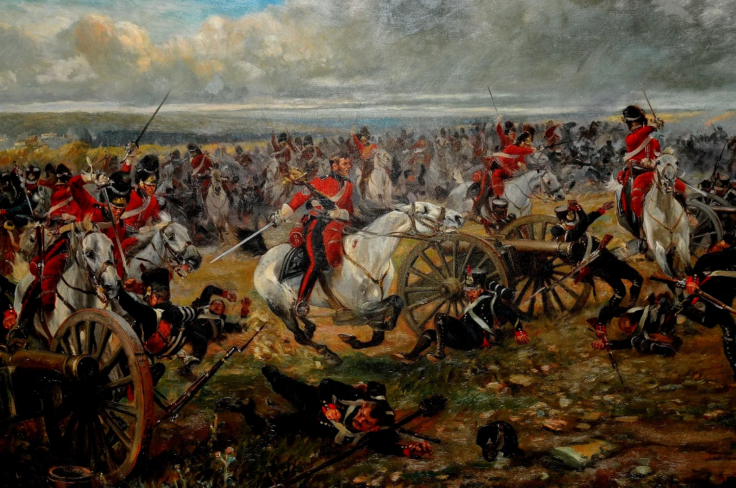 拿破仑战争中的英国重骑兵手持直刃军刀
