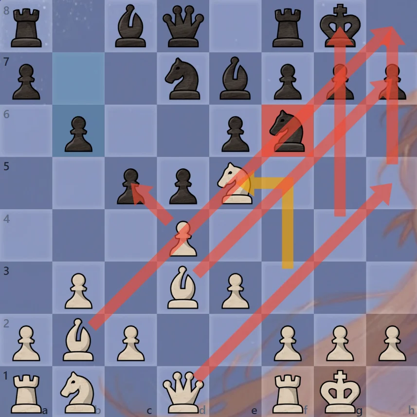 成型后可见中心区域深色兵线，后翼浅色兵线，分别支撑其空间给隐藏在缝隙里的导弹部队形成配合。