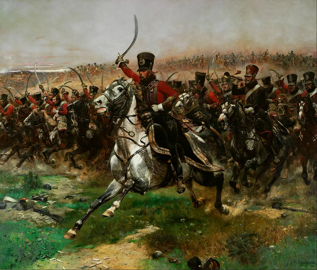 参与埃劳之战后的弗里德兰之战的法军第4骠骑兵团，此次战斗中法军终于彻底击败了敌人