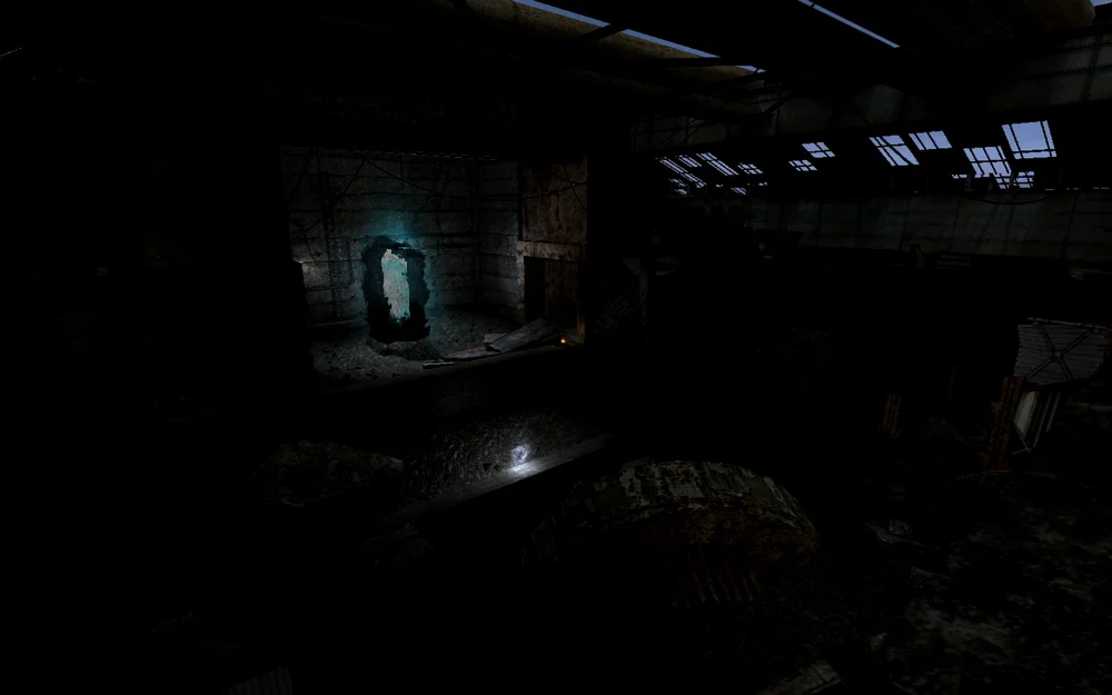 <潜行者>游戏中的许愿器'黑石'及其所在的厂房。