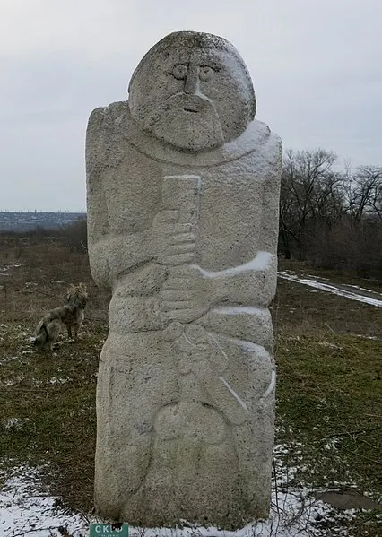 库尔干石人，类似的石人在南俄草原和中亚一带都有发现
