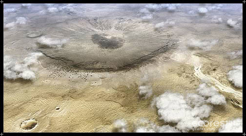 Goldberg陨石坑，位于大陆的Whiskey走廊荒漠，是已知的最大陨石坑，直径达8.4Km