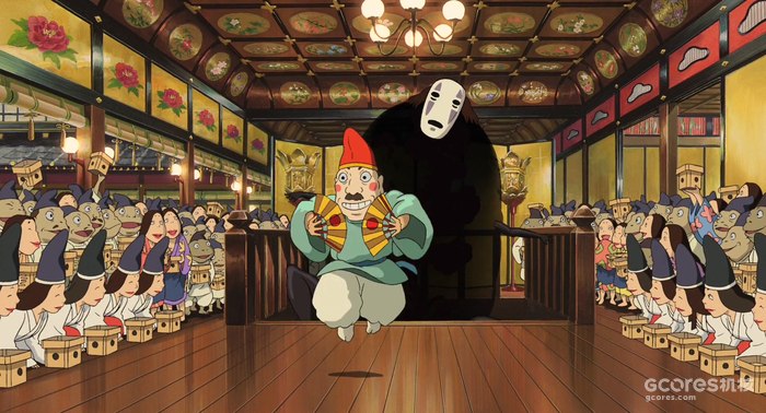 油屋里无面男挥金如土,大家拼命讨好他,这一幕像极了90年代初日本金融危机前夜,在歌舞伎町大把大把撒钞票的日本民众。