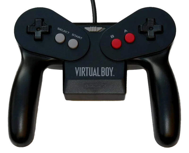 1995年任天堂“视觉小子”（Virtual Boy）控制器，这款控制器是史上唯一的双十字键控制器 这台主机可以玩VR 3D游戏