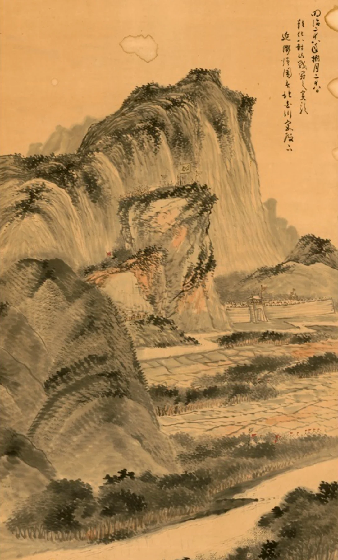 日本人绘制的“八卦山之战对峙图”