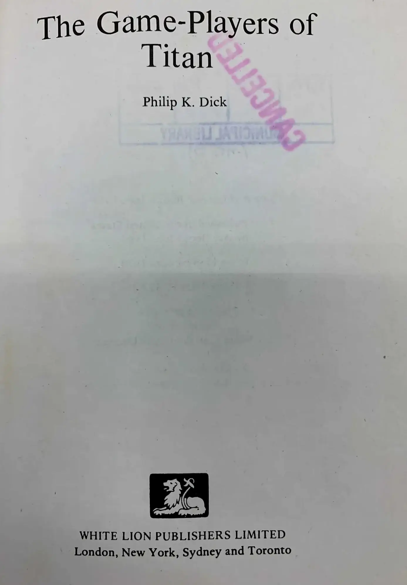 1970年代后期，白狮在英国出版了好些PKD精装