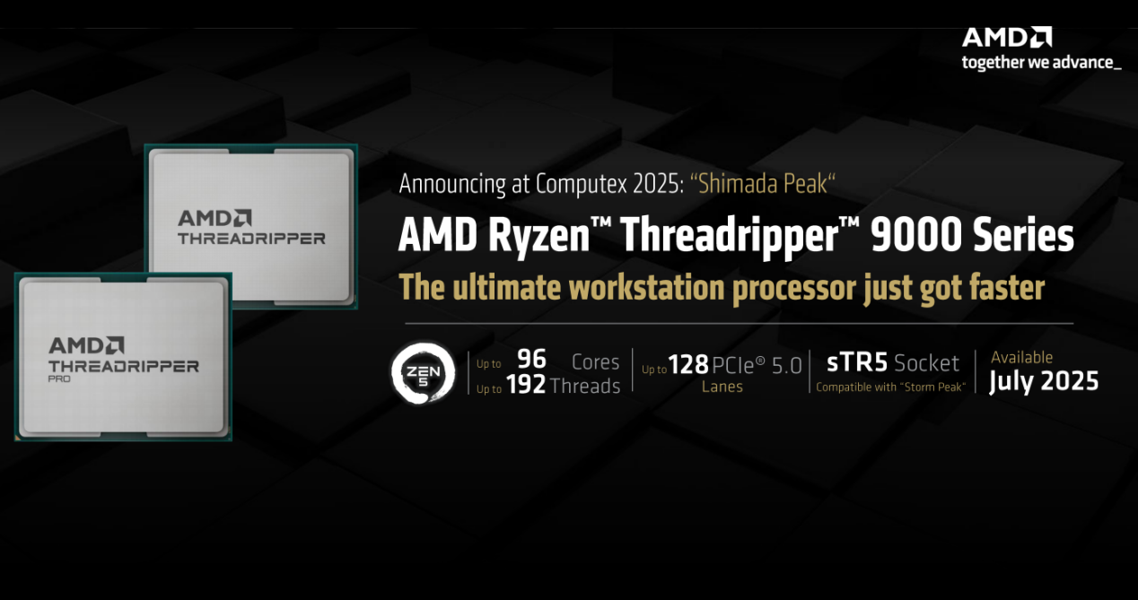 2025 COMPUTEX：AMD震撼发布Zen5锐龙线程撕裂者，192核心全面揭秘！