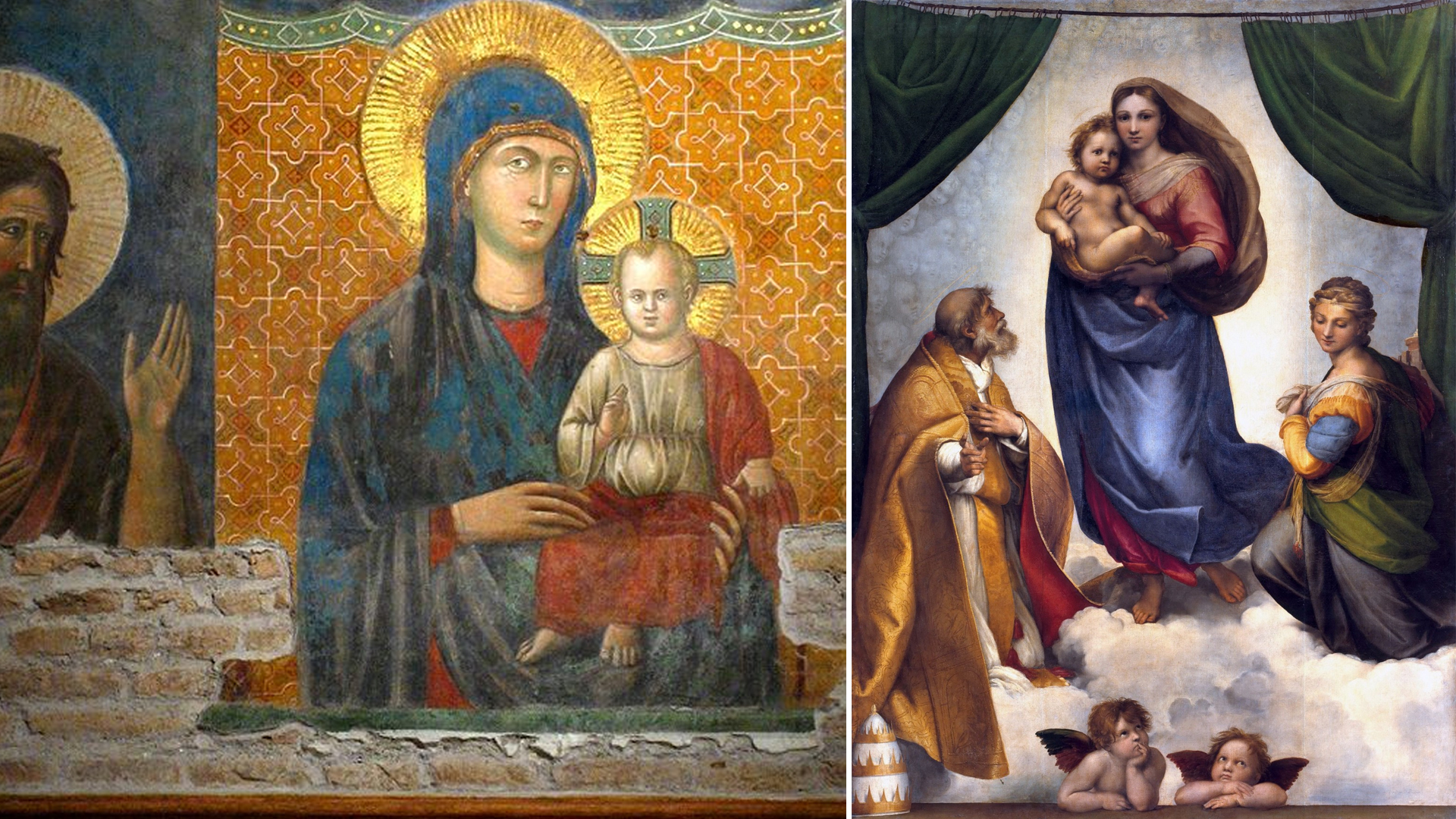 中世纪圣母画与文艺复兴圣母画之对比