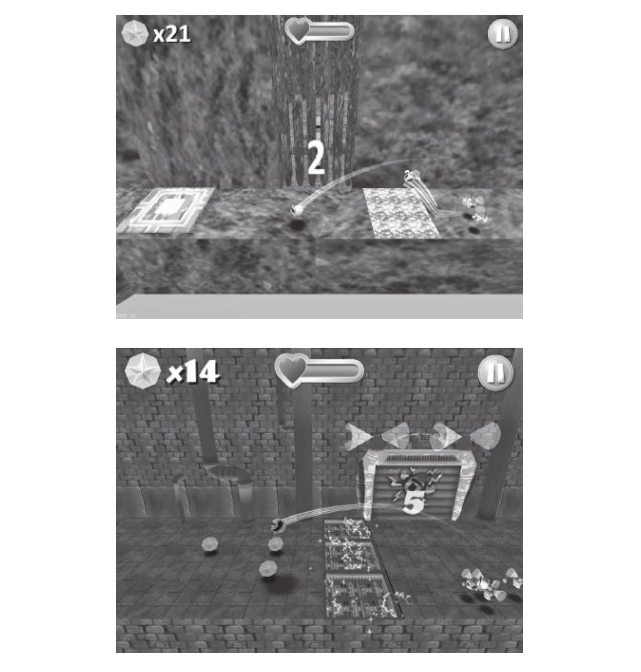 图2.45：为《SWARM》制作的白盒显示了在添加美术资产之前，如何在简单几何图形中对关卡中教授玩家如何杀死敌人的重要部分进行测试。