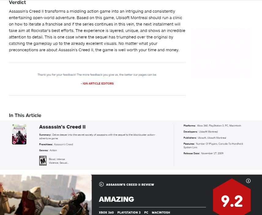 《刺客信条2》——IGN评测2009