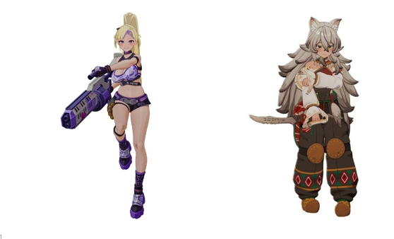 从左到右分别是将推出的新角色“翔阳”和“凯伊萨奇”