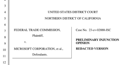 微软胜诉:FTC诉微软收购动视暴雪案初审结果公布 微软胜诉:FTC诉微软收购动视暴雪案初审结果公布