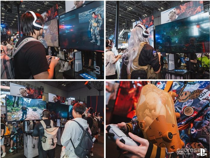 玩家在PlayStation展台试玩《死亡搁浅2:冥滩之上》