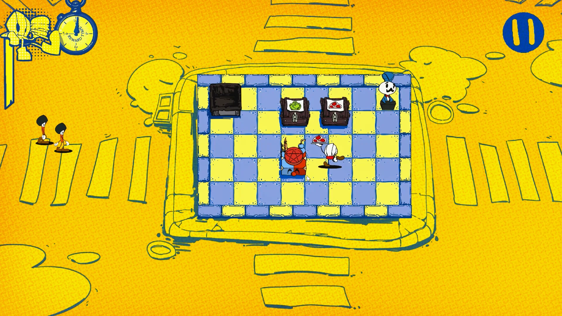 玩家從食材盒中拿取食材，將食材放在制作臺上