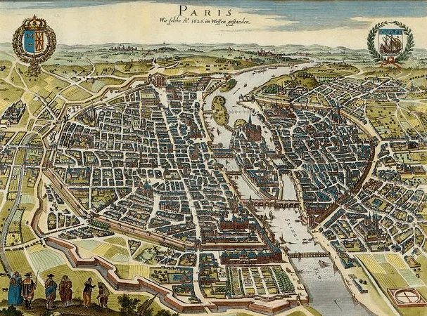 中世纪巴黎鸟瞰图