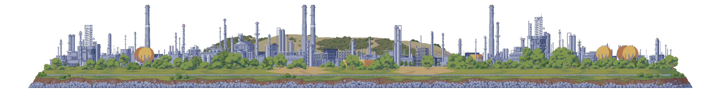 遊戲關卡遠景中的馬丁內斯煉油廠