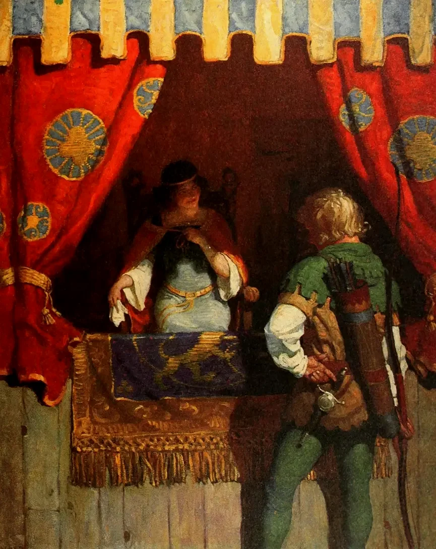 N. C. Wyeth, 《罗宾汉遇见玛丽安》