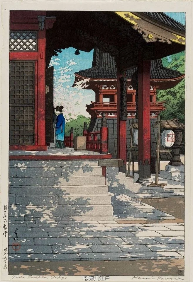 川濑巴水时代的日本版画已经已经对光影刻画的十分细致