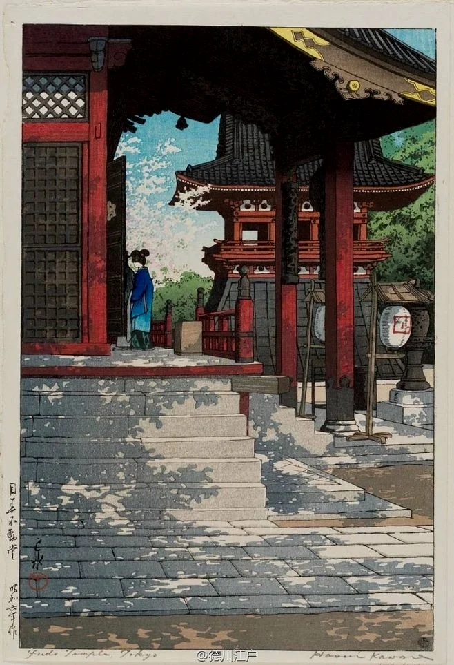 川濑巴水时代的日本版画已经已经对光影刻画的十分细致