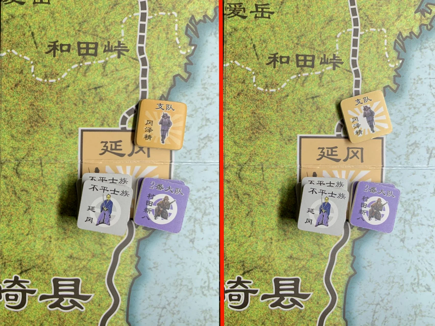 守方开火前（左）与开火后（右）对比