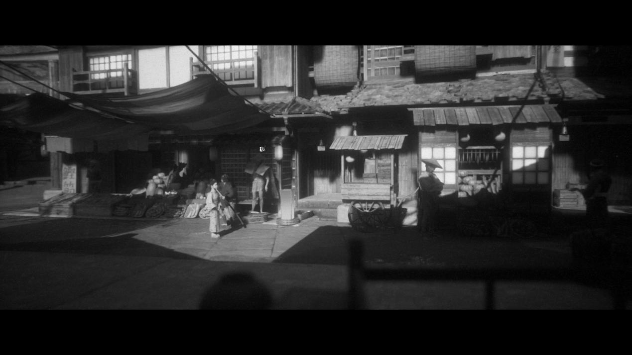 黑白濾鏡下江戶時期的街道風景十分精緻