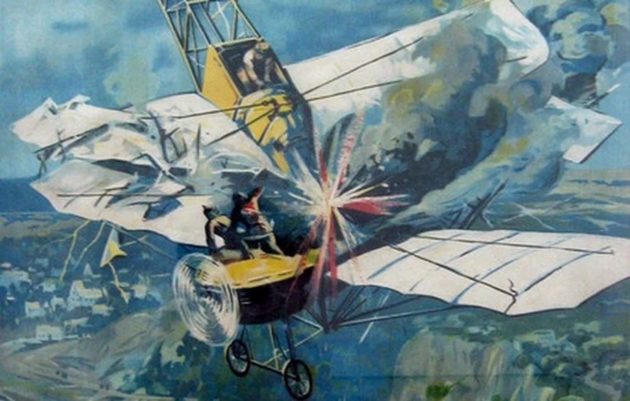 表现涅斯特洛夫击落信天翁的绘画，涅斯特洛夫也是首个开创空中撞击战术的飞行员