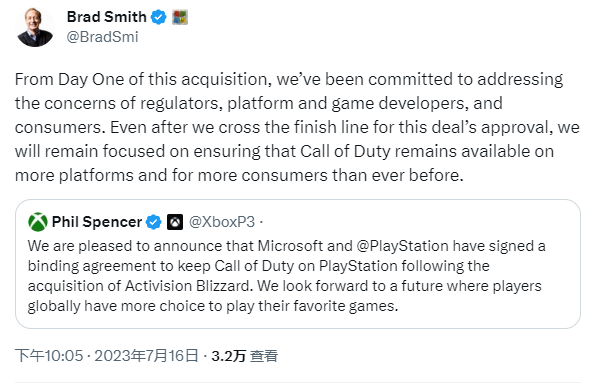 微软与索尼达成约束力协议:《使命召唤》系列将继续登录PlayStation 微软与索尼达成约束力协议:《使命召唤》系列将继续登录PlayStation