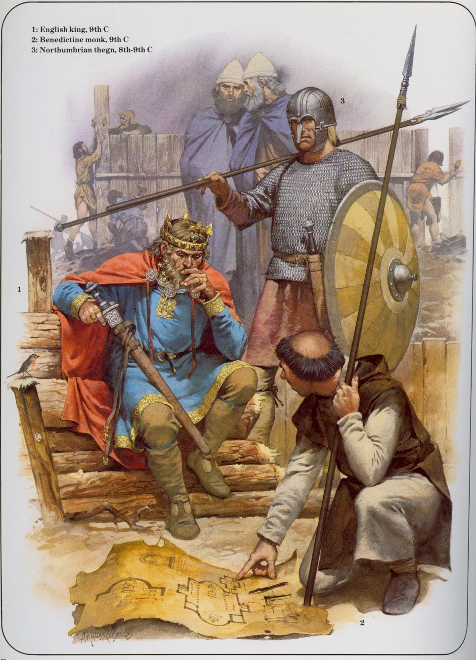 8-9世纪的诺森布里亚领主和他的国王