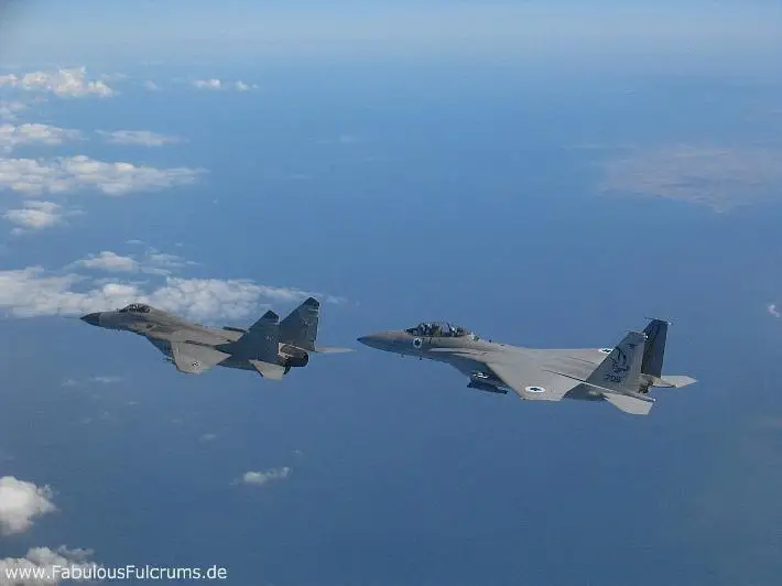 德国空军米格-29和以色列空军F-15飞行