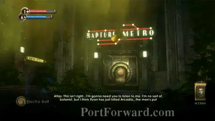 阿卡迪亚中的杀死树木场景
（网址：https://portforward.com/games/walkthroughs/BioShock/Arcadia.htm）