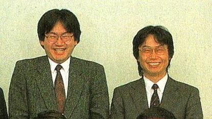 岩田聪与宫本茂，1992年开发《星之卡比》时期。任天堂对HAL的信心在《星之卡比》和《地球冒险2》等热卖作品中得到回报。