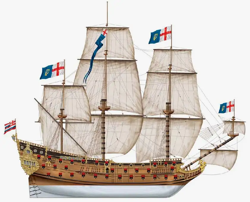 皇家查理号（HMS Royal Charles）原名内斯比号（Naseby），最初是一条共和国战舰，装备80门炮，三甲板