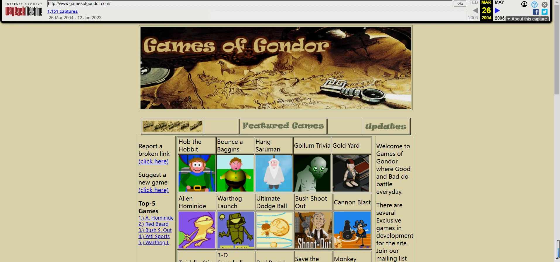 感谢网站时光机，这可能是当年“Games of Gondor”唯一几张留存下来的图片了
