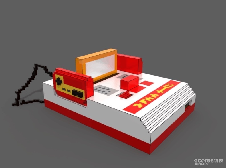 自己做的一个voxel风格的红白机模型