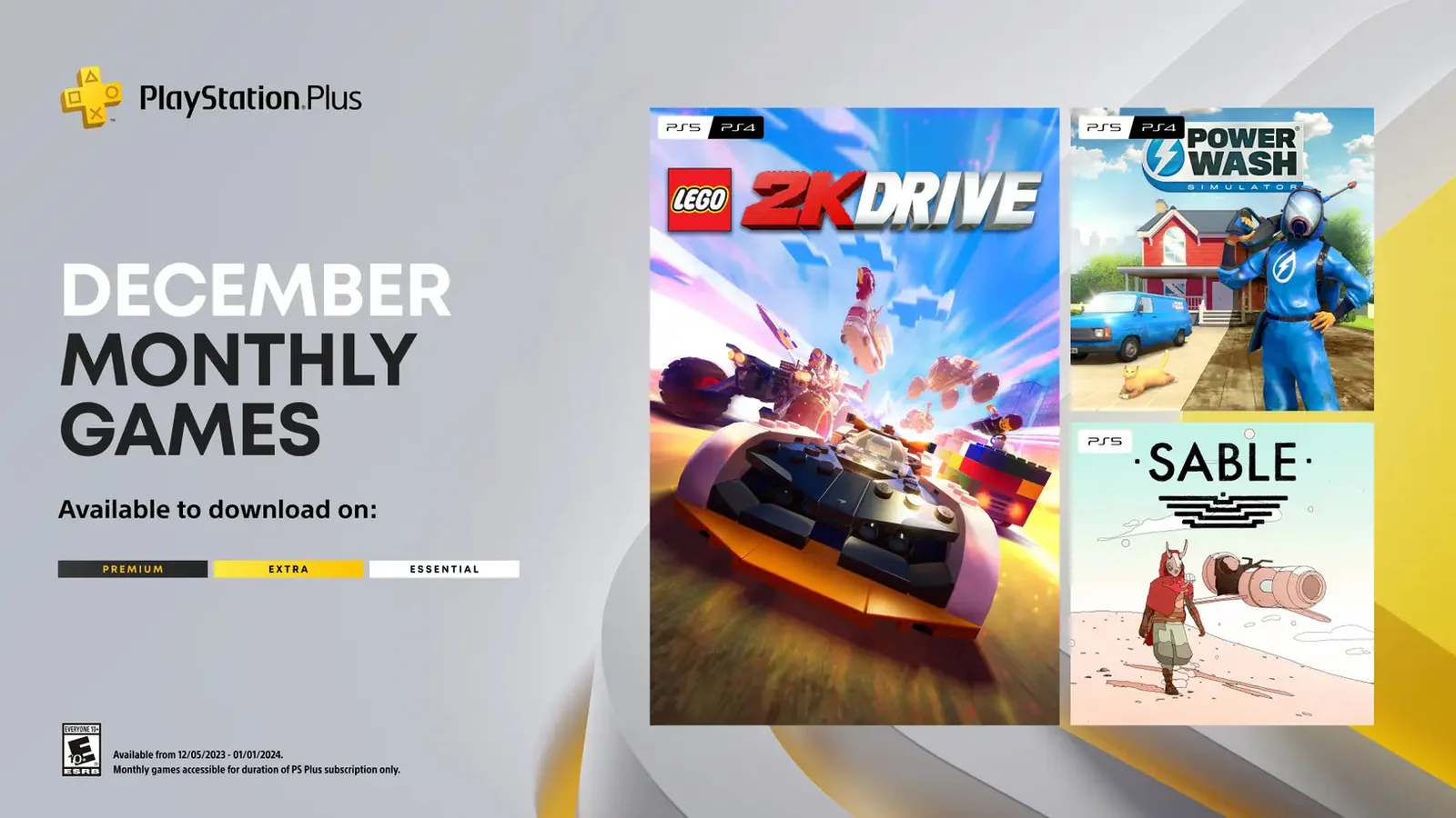 含《乐高2K竞速》《冲就完事模拟器》：索尼公布12月PS+会免游戏