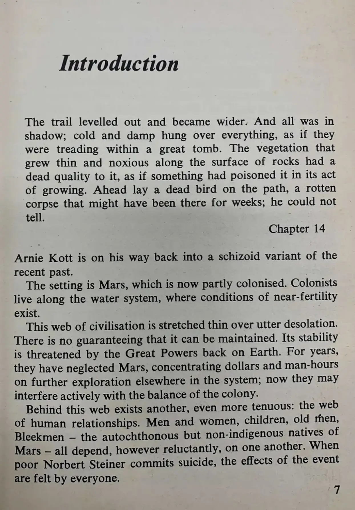 科幻作家Brian W. Aldiss所写的序言，此文同时发表在SF Study杂志1975.3期，名为《Dick's Maledictory Web: About and Around Martian Time-Slip》
