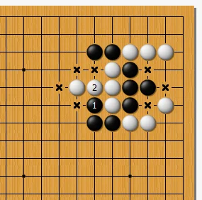 黑普通打吃
白连接后气已经比黑棋多