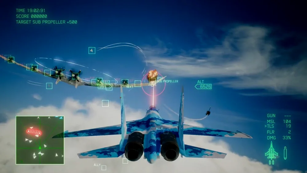 使用激光/粒子武器攻击白鸟的SU-37