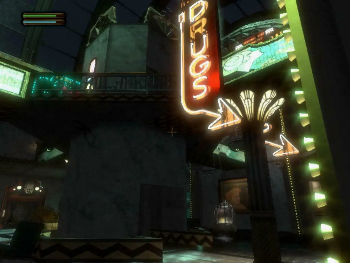 嬉闹要塞里面的中庭的早期版本
（网址：http://irrationalgames.com/insider/from-the-vault-evolution/）
